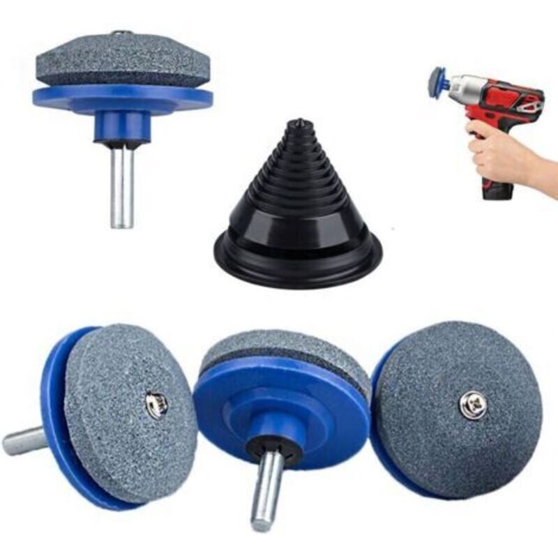 Satz Mit 4 Universellen Messerschärfen Für Rasenmäher, Geeignet Für Handbohrmaschinen, Mit 1 Auswucht-schärfer Für Garten, Hof Und Küche, Blau