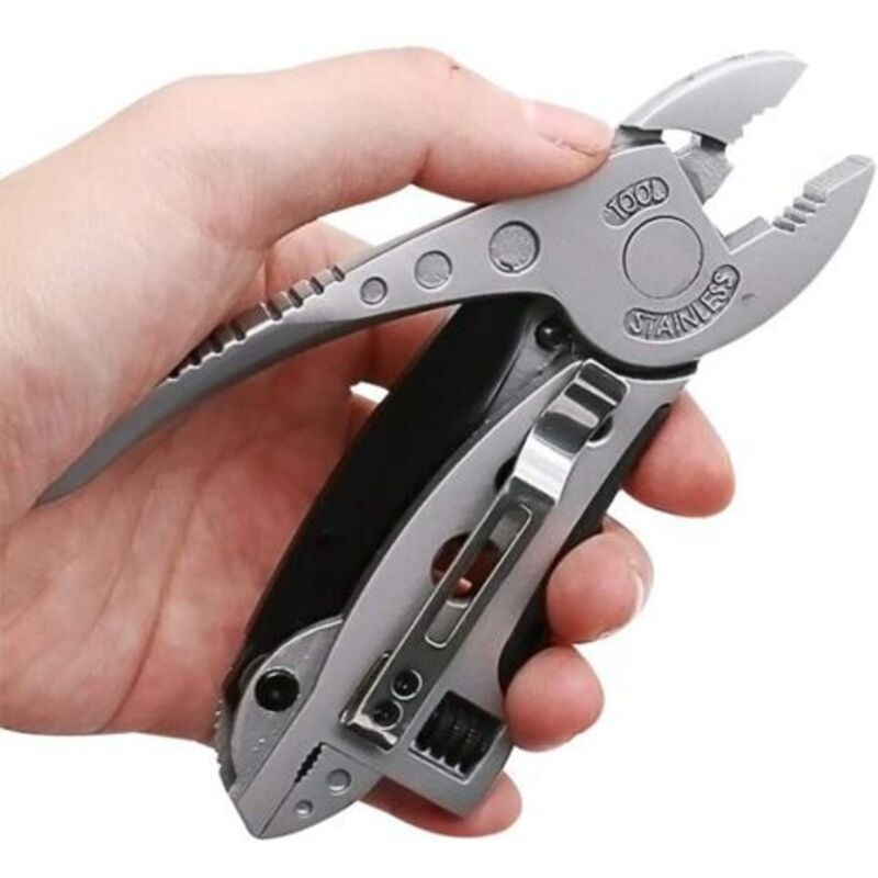 Multifunktionales Taschenwerkzeug, Verstellbarer Schraubendreher Mit Zangenfunktion, Schlüssel Für Outdoor Und Camping, 175 Mm Geöffnet, 122 Mm Geschlossen