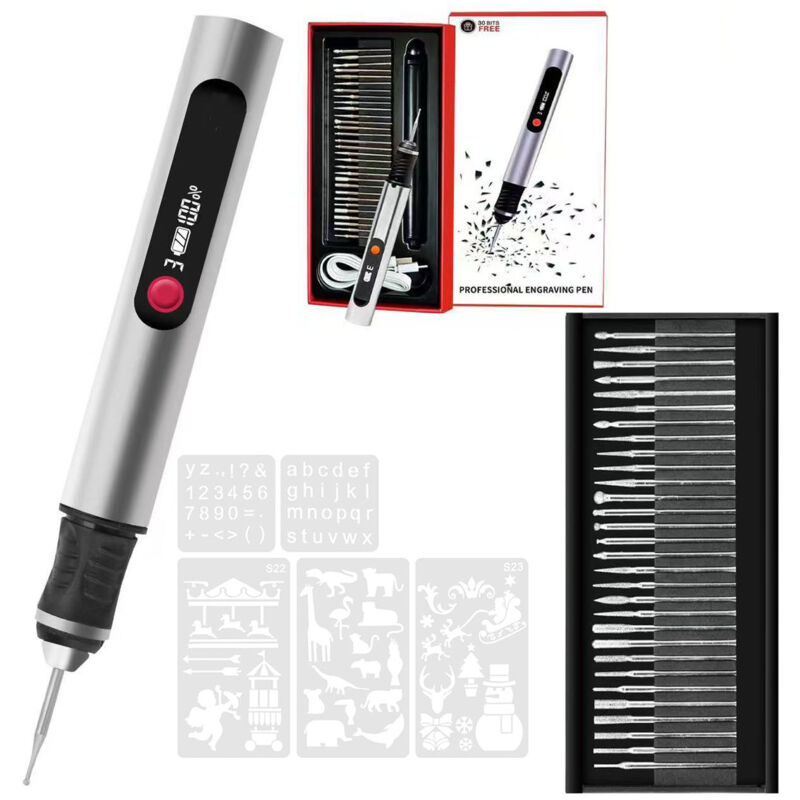Gravierstift, Ultimativer Tragbarer Kabelloser Werkzeug Für Künstler Und Heimwerker – Gravieren Sie Auf Über 50 Oberflächen – Geeignet Für Anfänger – Wiederaufladbar – 30 Spitzen, Meisterungsanleitung