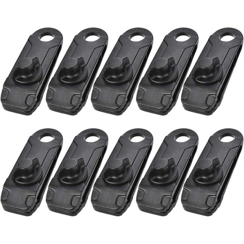 Clip Für Planen, 10 Stück, Vielseitige Und Robuste Nylon-schnappclips Für Campingzelte, Markisen, Vordächer, Befestigungswerkzeug Für Planen Und Sonnenschutz (schwarz)
