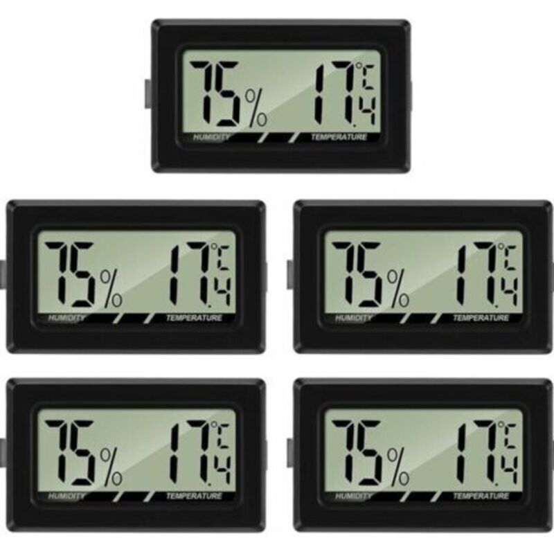 (5 Stück) Mini Digitales Lcd-thermometer Hygrometer Temperatur- Und Feuchtigkeitstester Tragbares Thermo-hygrometer Indikator Für Büro Und Küche