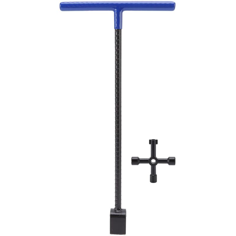 16-zoll-wasserzählerschlüssel – Rostfreier Stahl – Ergonomischer T-griff – Vielseitiges 4-wege-werkzeug Für Absperrventile
