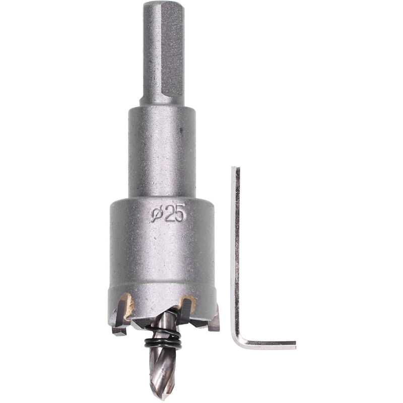 How Saw, Langlebiger Lochsäger Aus Zementiertem Hartmetall Mit L-schlüssel Für Metall Und Holz (25 Mm)