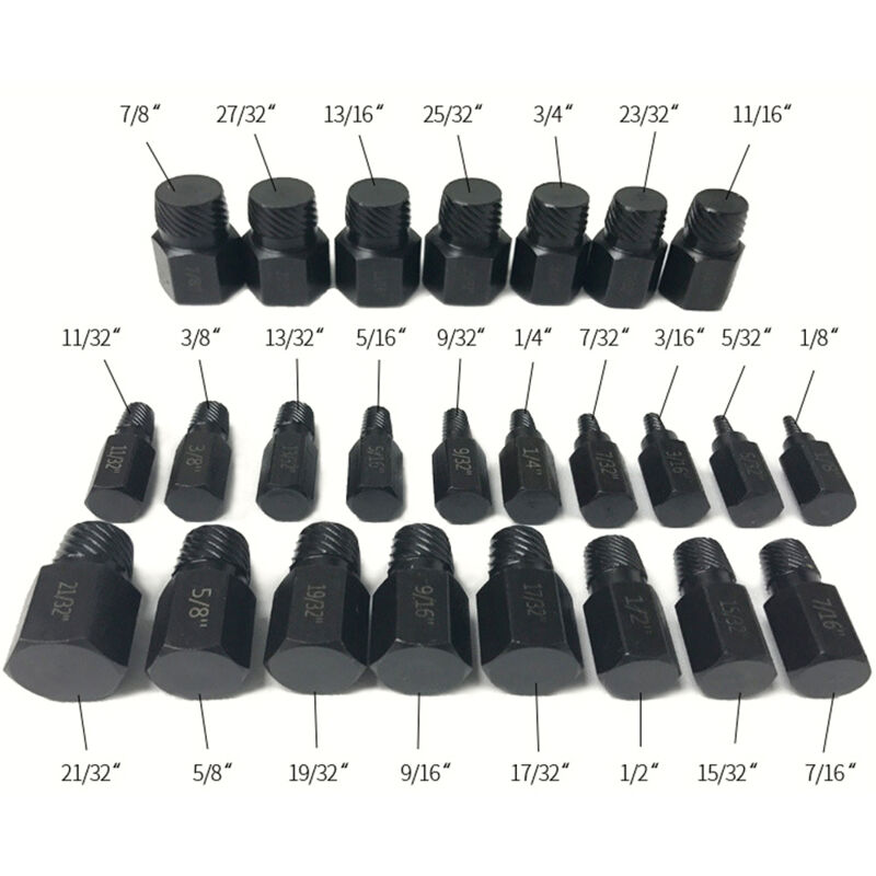 25-teiliges Set Schraubenausdreher, Ausdreher Für Abgebrochene Bolzen, Stift- Und Mutterausdreher, Extraktionswerkzeuge Für Beschädigte Schrauben, Bolzen Und Verschraubungen
