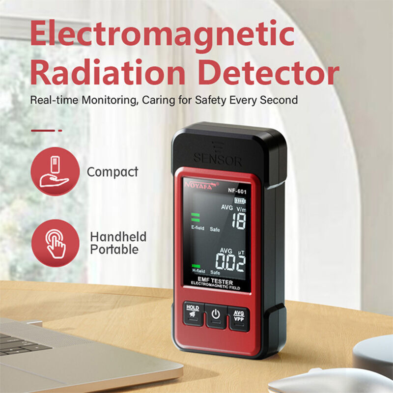 Noyafa Nf-601 Tragbarer Strahlungsdetektor Geigerzähler Elektromagnetischer Tester Multifunktionaler Dosimeter Für Elektrische Und Magnetische Felder Mit Akustischem Und Optischem Alarm