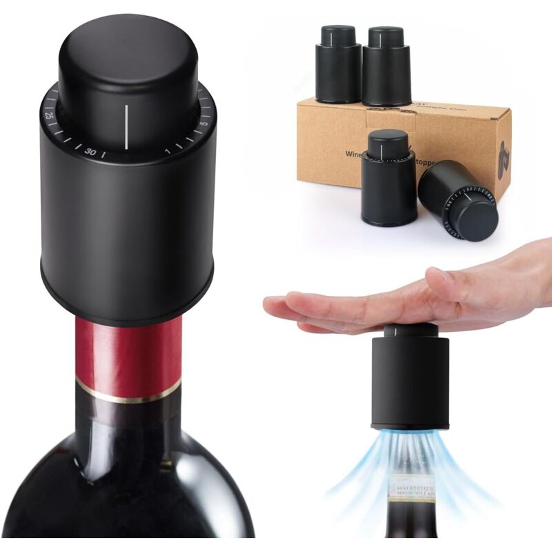 Vakuum-weinflaschenverschlüsse Für Champagner/wein, Vakuumpumpe Für Wein Mit Zeitskala, Wiederverwendbare Vakuum-weinverschlüsse, Das Beste Geschenk Für Weinliebhaber