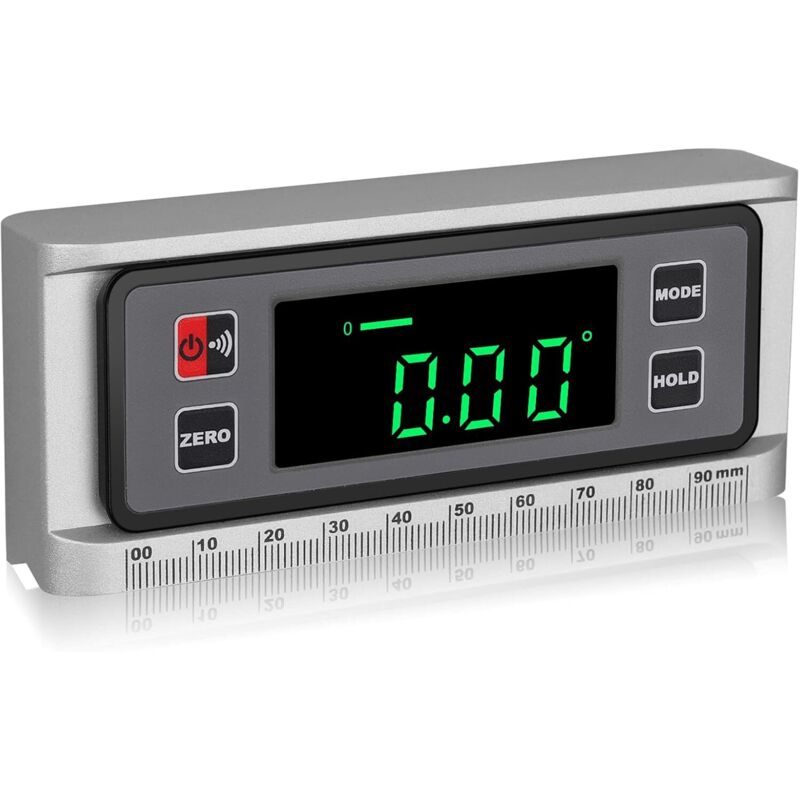 Digitaler Neigungsmesser Mit Wasserwaage, 4 × 90°-messbereich, Magnetischer Basis Mit V-nut, Led-anzeige, Wasserdichtes Winkelmessgerät Und Goniometer