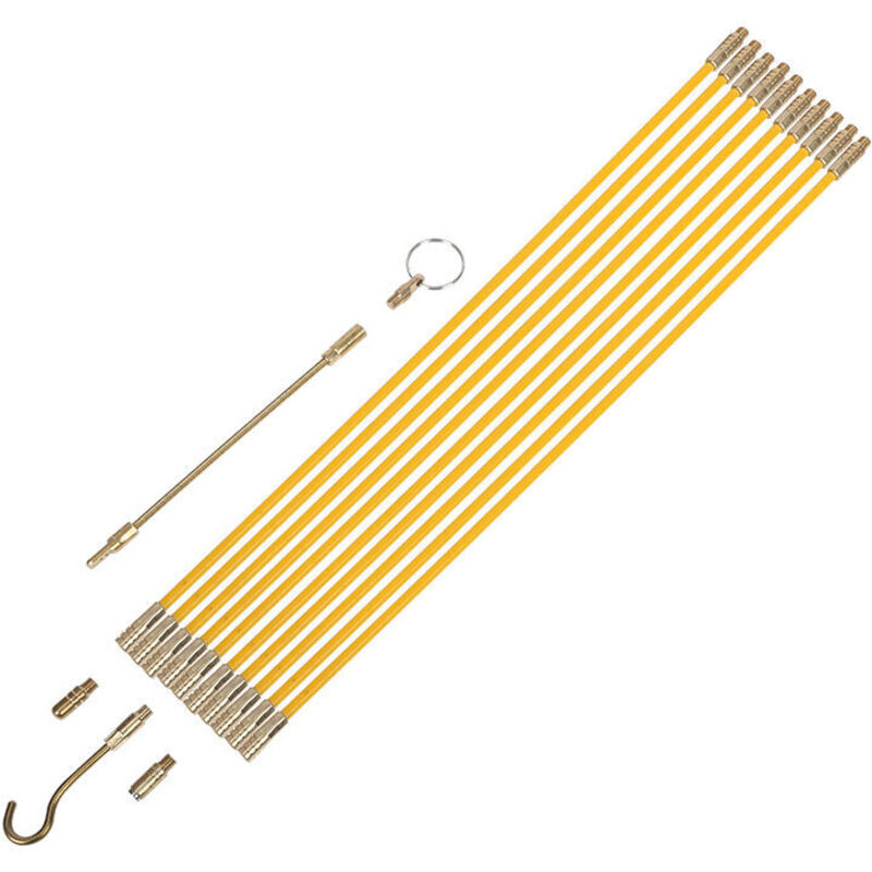 Elektrischer Draht 33 Cm, 10 Stück Glasfaser-stäbe-set, Einziehbares Installationskit Für Kabel In Kunststoffbox, Gelb