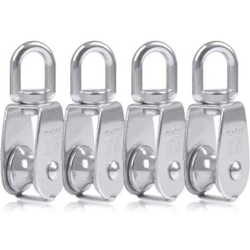 4 Stück Edelstahl-monoblockblöcke 304, Flaschenzug M25, Schwenkbare Last Von 150 Kg