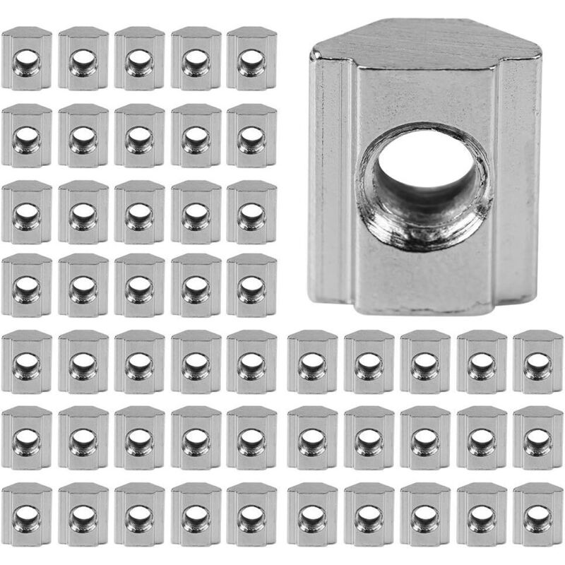 50er-pack Gleitende T-nüsse, Europäischer Standard, Aus Vernickeltem Kohlenstoffstahl Für Aluminiumprofile (eu30-m5)