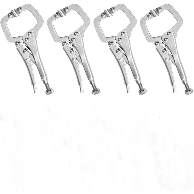 6,5" C-förmige Metall-schraubzwinge Mit Verstellbarer Schraube Und Schwenkbaren Platten (4er-set) - Mini-schweißklemme Für Unebene Oberflächen, Ecken, Handwerk Und Hobby