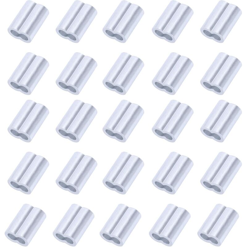 25er-pack Aluminium-krimpzangen - 6 Mm - Für Stahl- Und Gummikabel