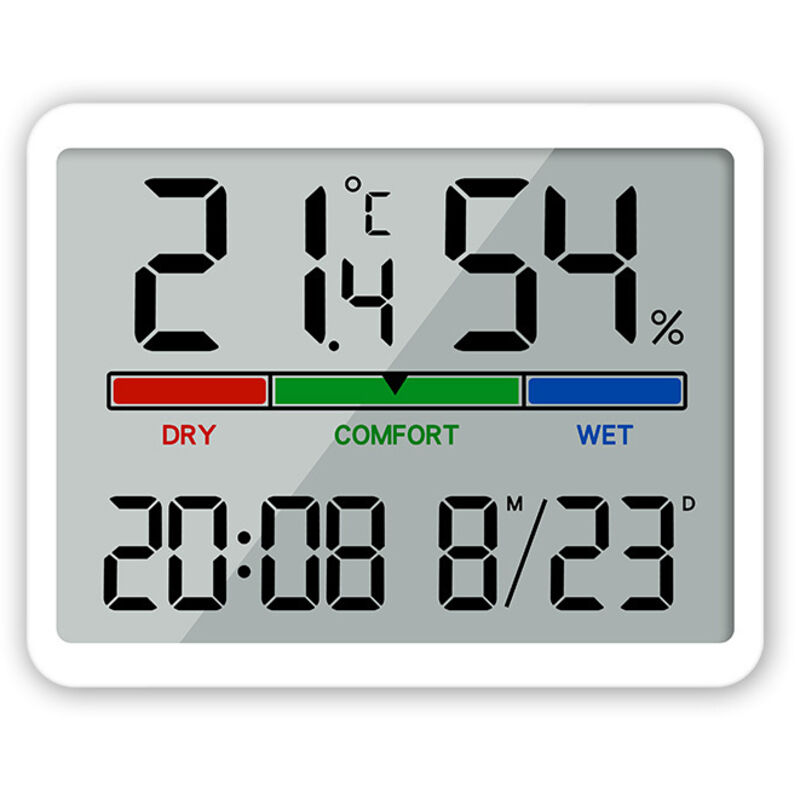 Innenthermometer Und Hygrometer, Digitales Tischthermometer Mit Temperatur- Und Feuchtigkeitsmonitor, Präzises Umgebungsthermometer Mit Feuchtigkeitsanzeige Und Uhr