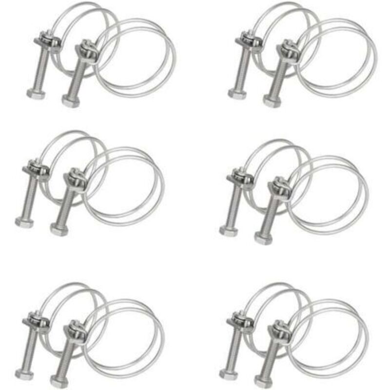 304 Edelstahl-klemmringe, Doppeldrähtig, Feste Befestigung Für Rohre Und Kabel, Silber 14-20mm (12 Stück)