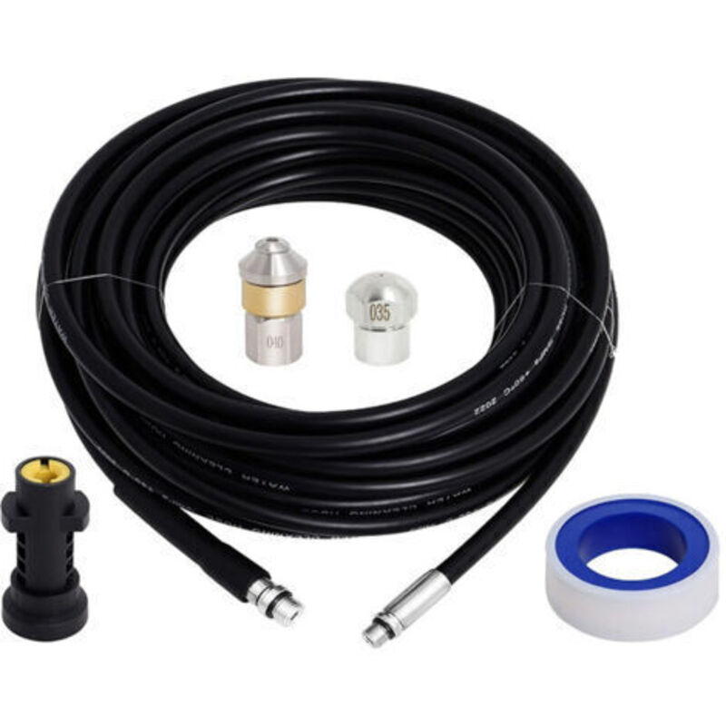 Rohrreinigungsset Für Hochdruckreiniger Mit Adapter, Flexibler Rohrreiniger, Rotierende Düse Für Kärcher Hochdruckreiniger, 15m