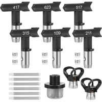 Buse Airless, 15er-pack Düsen, Enthält 6 Reversible Sprühdüsen Mit Distanzstücken, 6 Farbfilter Für Airless-spritzgeräte, 1 Ersatz-einlassfilter