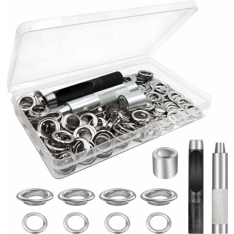 Werkzeug-ösen-set, 100-teiliges Ösen-kit, Planenösen, Reparatur-ösen-set Für Silberne Stoffplanen Und Zelte, 12 Mm (innendurchmesser)