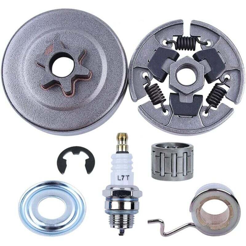 3/8" Ritzel-kupplungsset Für Stihl 017 018 Ms170 Ms180 021 023 025 Ms210 Ms230 Ms250, Ritzel + Kupplungstrommel + Lager + Schneckenwelle + Unterlegscheibe + E-clip + Zündkerze