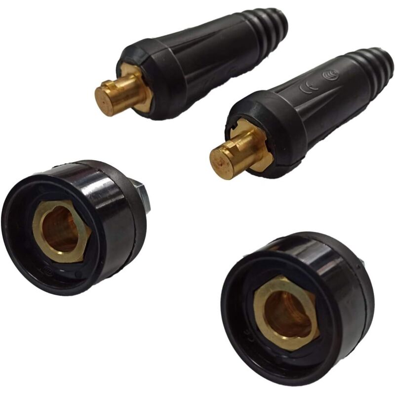 Schnellkupplung Stecker Antenne Dkj35-50 200a Für Schweißkabel (2 Stück) + Schnellkupplung Buchse Basis Dkj35-50 200a Für Schweißkabel (2 Stück)