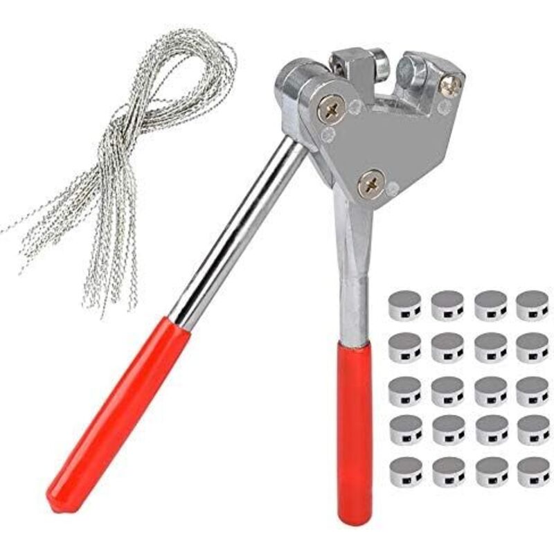 Zangen-set Zum Verplomben Mit 20 Bleiplomben Und 20 Bleidrähten, Roter Kunststoffgriff