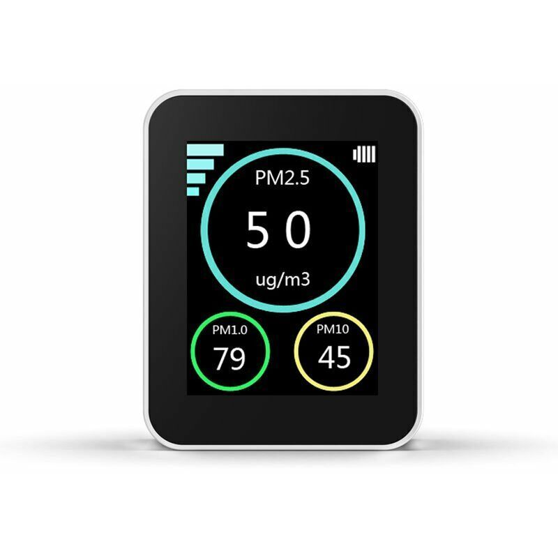 Luftqualitätsdetektor Mit Tft-farbdisplay, Pm2,5, Pm1,0 Und P10 Partikeldetektoren, Nebelinstrument, Weiß