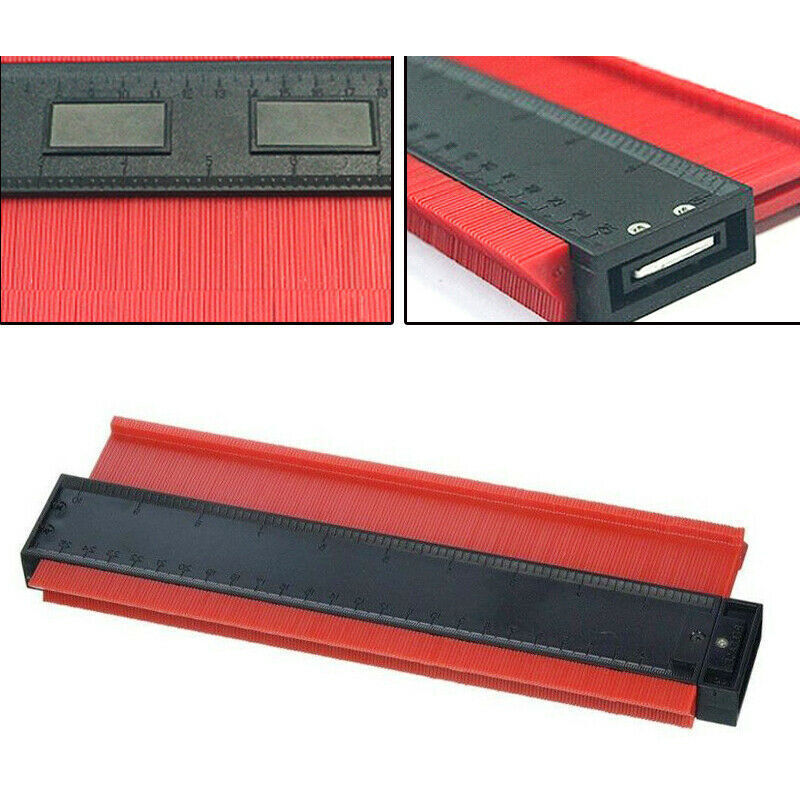 25 Cm Professionelles Konturmesswerkzeug Breit, Ideal Zum Messen Von Unregelmäßigen Formen, Für Holzarbeiten, Karosseriebau, Rohrleitungen, Runde Rahmen, Fliesen, Rot
