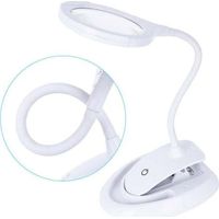 Beleuchtete Lupe, Lupe Mit Licht, Lupenlampe 5x Und 10x Mit Ständer Und Klemme, Wiederaufladbare Schreibtisch-lupenlampe Mit Einstellbarer Helligkeit Für Naharbeit Und Lesen