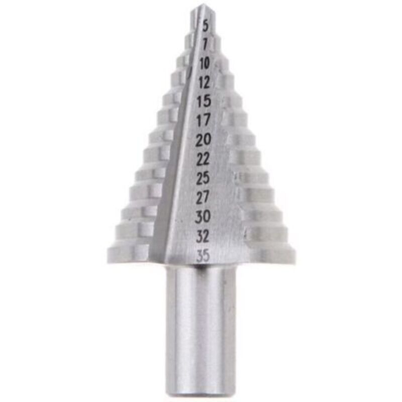 Kegelförmiger Stufenbohrer 5mm-35mm, Dreieckiger Titan-stufenbohrer Mit Titanbeschichtung, Für Schlagbohrmaschine Zum Bohren In Stahl, Messing, Holz, Kunststoff, Silber