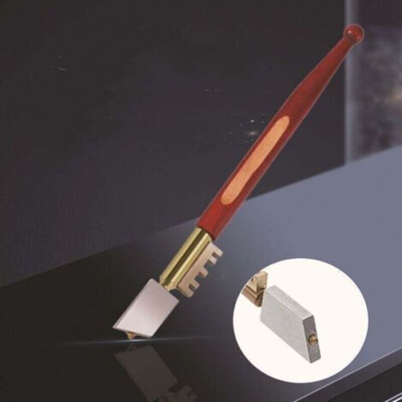 Diamant-glasschneider Robustes Schneidewerkzeug Zum Schneiden Von Glas Mit Massivem Holzgriff, Für Glasstärken Von 2-6 Mm, Von Debuns