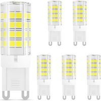 Led-glühbirne G9 3w, Entspricht 40w Halogenlampen, 380lm, 230v, Kaltweiß 6000k, Ac100-240v, Nicht Dimmbar, Energieeffizient, Keramiksockel, Standard-g9-fassung, 6er-pack [energieeffizienzklasse E]