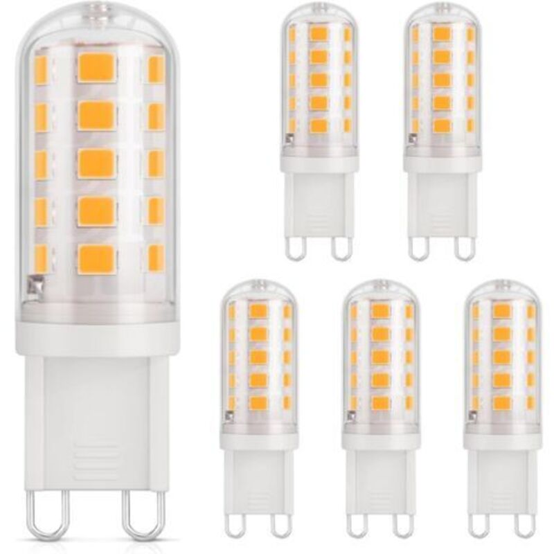 Led-glühbirne G9 3w, Entspricht 40w Halogen, Warmweiß 2700k, 410lm, Cri 85, 230v, Energieeinsparung, Standard-g9-sockel, 6 Stück