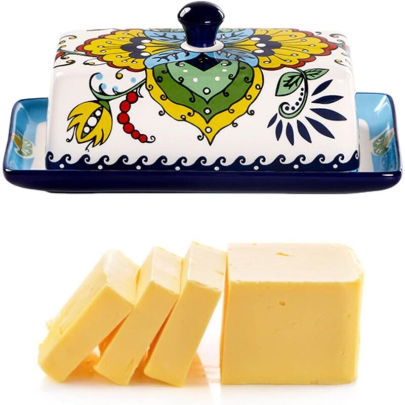 Keramik-butterdose Mit Deckel, Dessertteller Und Käsedose