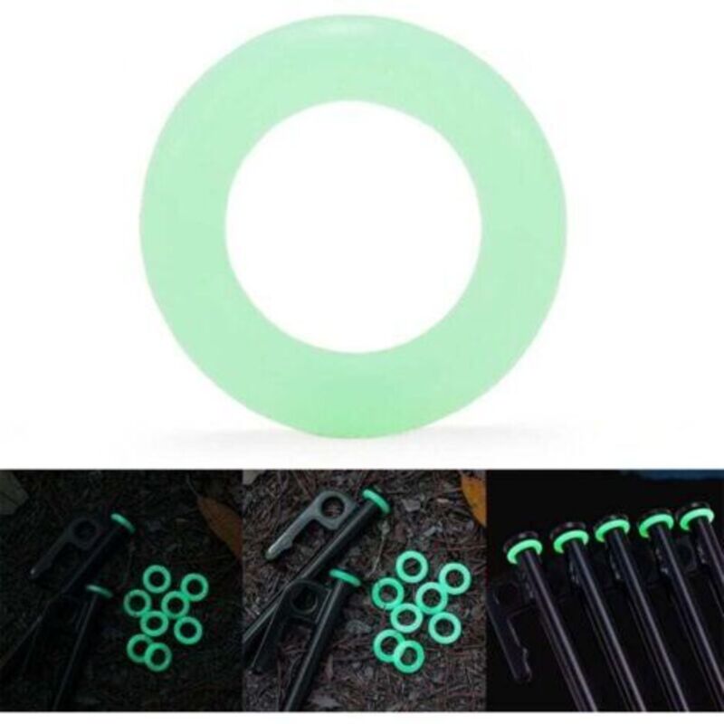 Set Aus 50 Fluoreszierenden Silikonnägeln, Multifunktional Für Zelte, Nachtsicht, Runder Und Multifunktionaler Leuchtring, Leuchtend Für Outdoor Und Camping