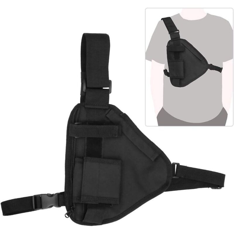 Tasche Für Walkie-talkie, 25,9 X 17 Cm, Tragbare Hülle Für Funkgeräte, Brustbeutel Für Walkie-talkie, Schwarze Tasche Mit Verstellbarem Schultergurt, Hülle Für Funkgeräte