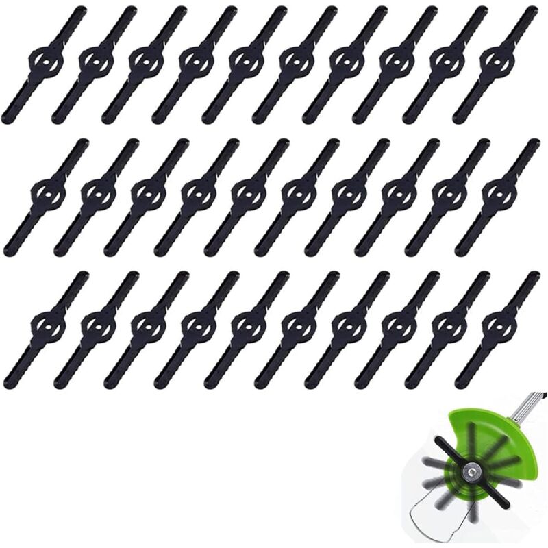 30 Stück Kunststoffmesser Für Rasenmäher, Ersatzklingen Kompatibel Mit 3-in-1-rasenmähern, Mini-rasenmähern Und Kantenschneidern