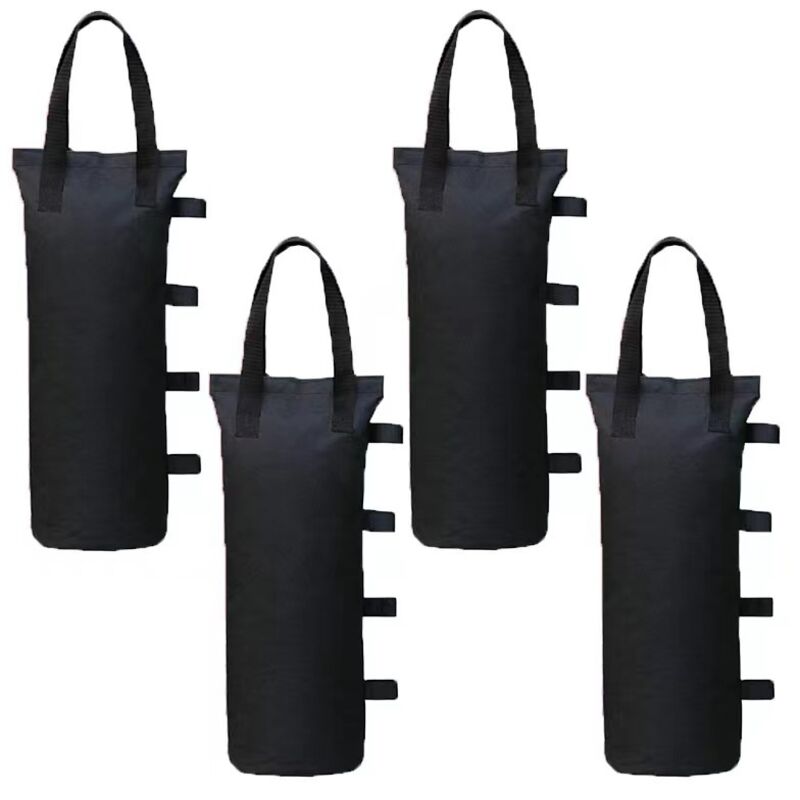 Set Di 4 Sacchi Di Zavorra Robusti A Doppia Cucitura, Sacco Di Sabbia, Sacco Da Esterno Nero (rotondo, 13 X 50 Cm, Nero)