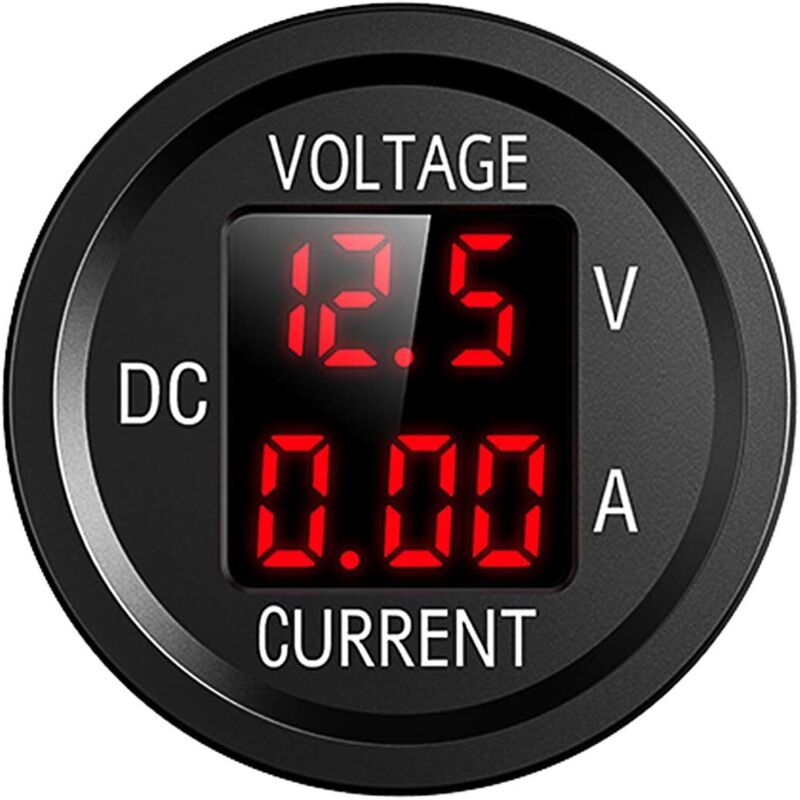 12v Motorrad Digitaler Led Voltmeter Wasserdicht, 9v-48v Dc Voltmeter Strom Für Autos Motorräder Lkw Boote Yachten (rot)