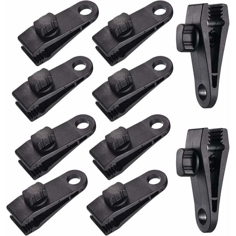 10 Sets Planenclip Zelt Klemme Plane Vordach Clip, Planenklemme, Zeltklemme, Für Zelt Auto, Plane, Vordach, Camping, Schwarz