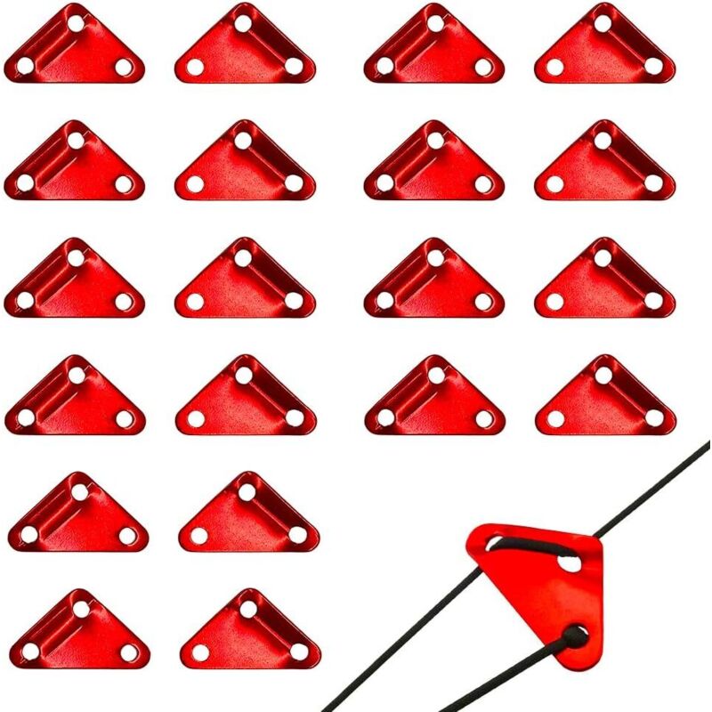 20 Stück Verstellbarer Seilspanner, Dreieckiger Seilspanner Mit 3 Löchern Für Outdoor, Camping, Zelt Und Plane, Rot, M