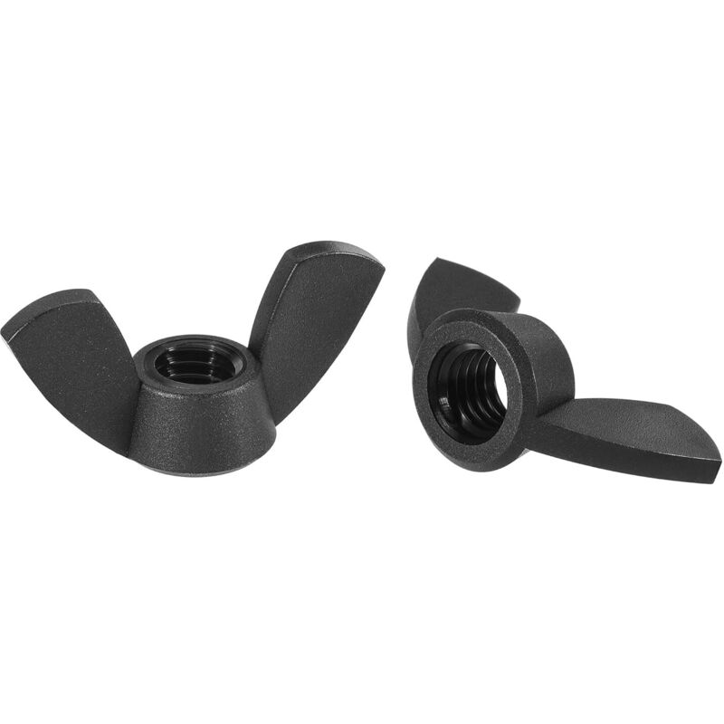 Schmetterlingsmutter M8, Nylon-schmetterlingsmuttern, Manuelle Befestigungselemente, Schwarz, 12 Stück