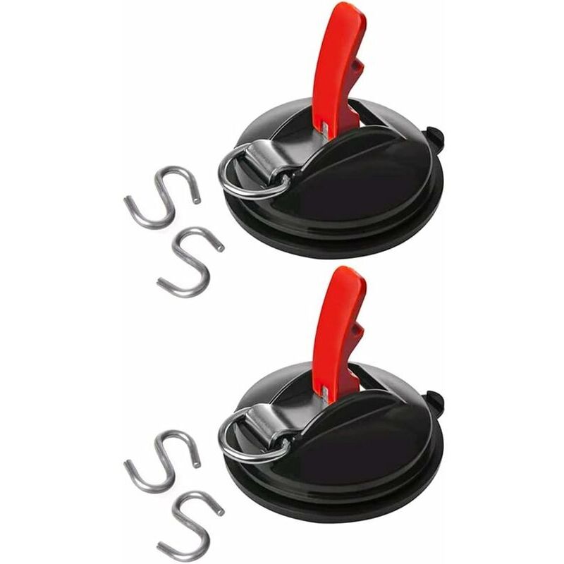 2 Pz Ventose Con 4 Ganci A S, Ventosa Multifunzionale Per Campeggio, Gancio Di Aspirazione Extra Forte, Supporto Di Fissaggio Ventosa Per Auto, Camper, Tenditore 1311.5cm