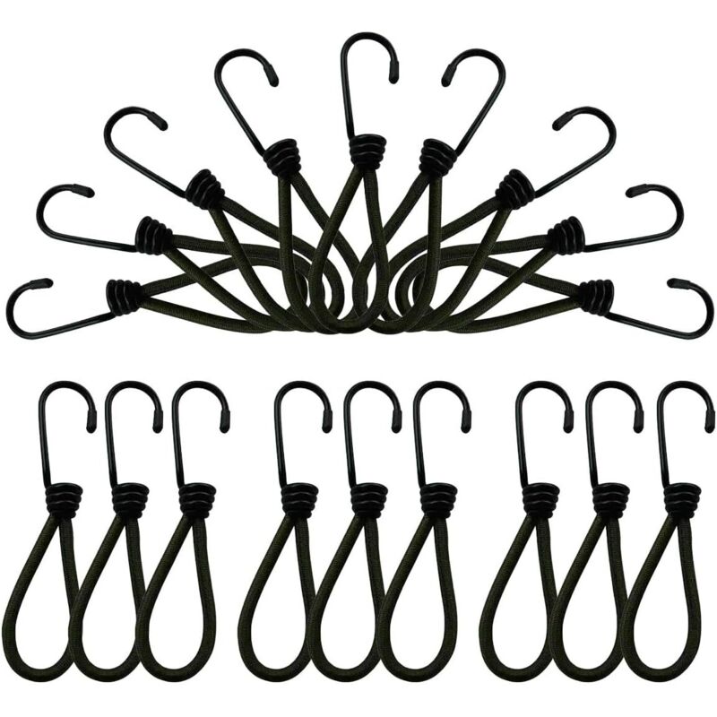 Gancio, Elastische Spanner Mit Haken, 25-teiliger Spannset, Planenspanner, Schwarzer Gummispanner, Elastischer Spanner Für Pool