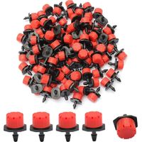 Einstellbare Bewässerungstropfer, 100 Stück Tropfbewässerung, Einstellbare Tropfer Mit 360-grad-drehung, 8 Löcher, Für 4/7mm 1/4" Schlauch, Für Blumenbeete Und Gärten