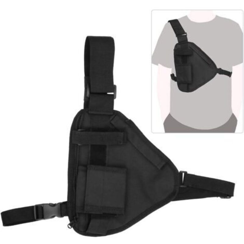 Talkie-walkie-tasche, 10,2x6,69 Zoll Tragetasche Für Funkgeräte, Westentasche Mit Verstellbarem Riemen, Schwarze Tasche Für Bidirektionale Radios, Transportetui