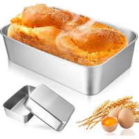 3 Stück Rechteckige Kastenform Aus Edelstahl, Kuchenform, Backformen Aus Edelstahl Für Toast, Brot, Desserts, Tarte, Lasagne (22 X 14,5 X 6,5 Cm)