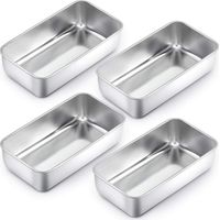 4er-set Rechteckige Edelstahl-brotbackformen Für Brot, Kuchen Und Toast – Gesund, Leicht Zu Reinigen Und Spülmaschinenfest, 22 X 14,5 X 6,5 Cm
