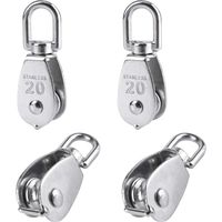 4 Stück 20 Mm Einfache Rolle Aus Edelstahl 304 Heberolle Tragfähigkeit 75 Kg - Silber H278