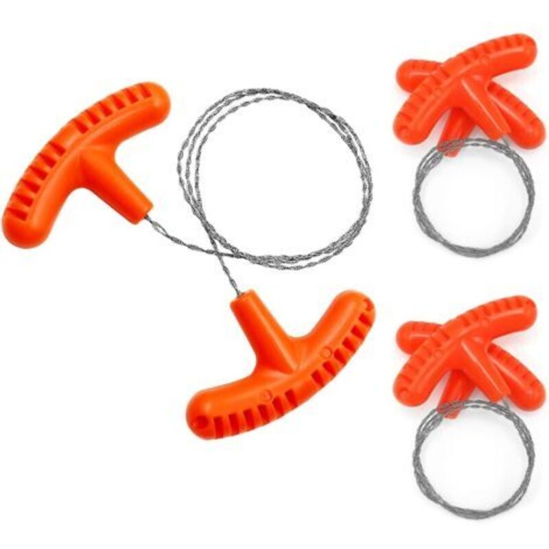 3 Stück Edelstahl-kabelsäge Für Camping, Holzschnitt Und Rohre, Outdoor-ausrüstung, Orange