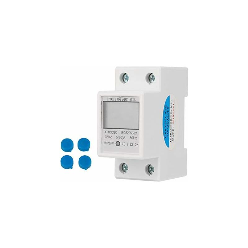 Digitaler Stromzähler 220 V 5 (80) A, Digitaler Energiezähler Für Din-schienenmontage, Einphasig, 2-leiter, 2-polig, Elektronischer Kwh-stromzähler, 1 Stück