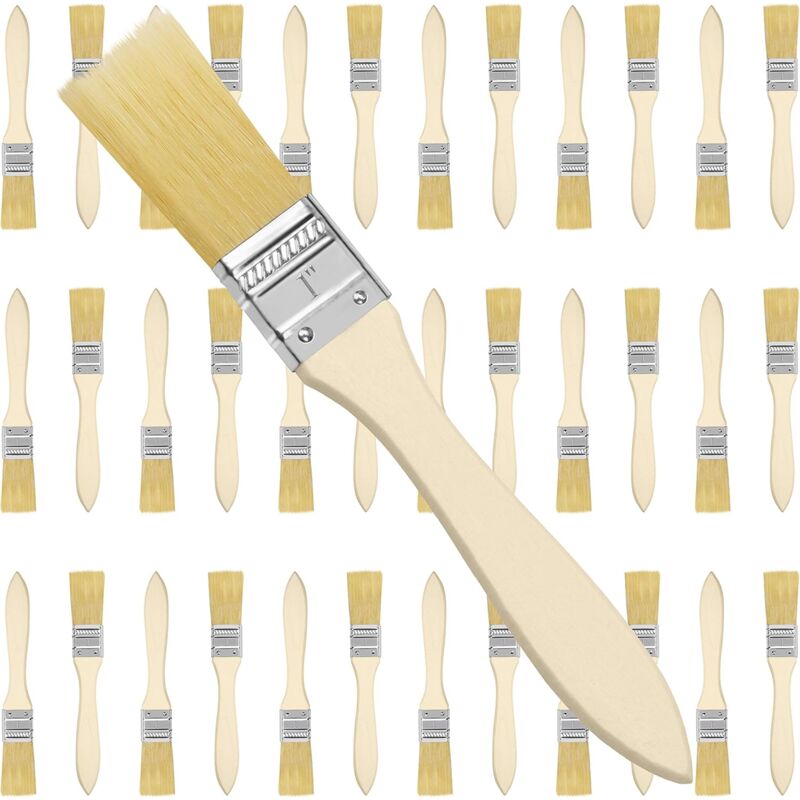 1-zoll-pinsel (36er-pack) - Flache Pinsel Mit Holzgriff - Professionelle Pinsel, Ideal Zum Streichen Von Wänden, Lackieren, Kleben Und Diy